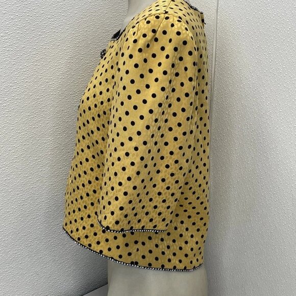 Diane Dickinson Women’s Vintage Polka Dot Blouse – Yellow – Size 14 - Picture 5 of 12